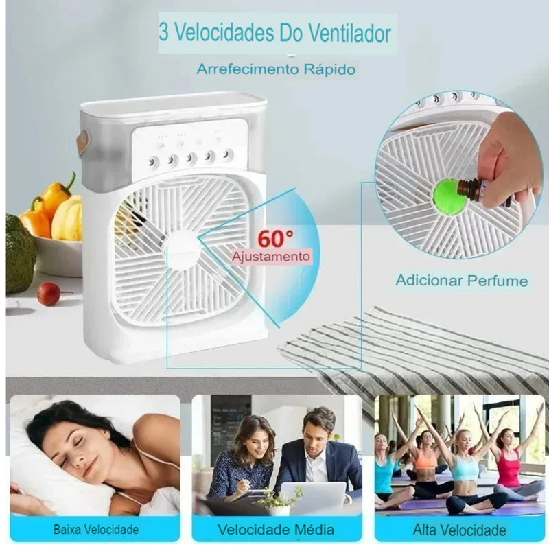 Ventilador de Ar com Umidificador Portátil ICE - Agora você não vai mais derreter nesse verão